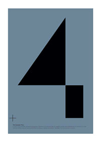 Graphic number four in black against muted blue background-1