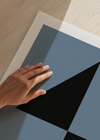 Graphic number four in black against muted blue background-9