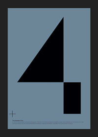 Graphic number four in black against muted blue background-5