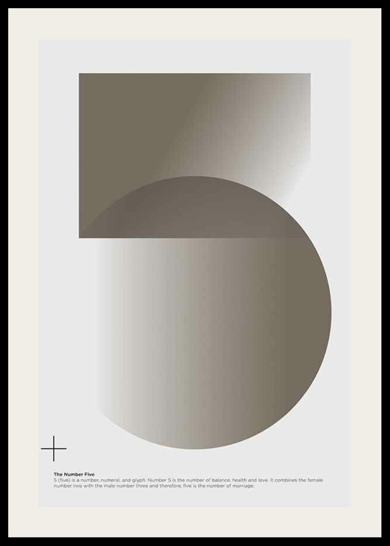 Grafinis skaičius penki šviesiame fone su rudais atspalviais-12