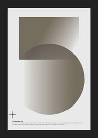 Grafinis skaičius penki šviesiame fone su rudais atspalviais-5