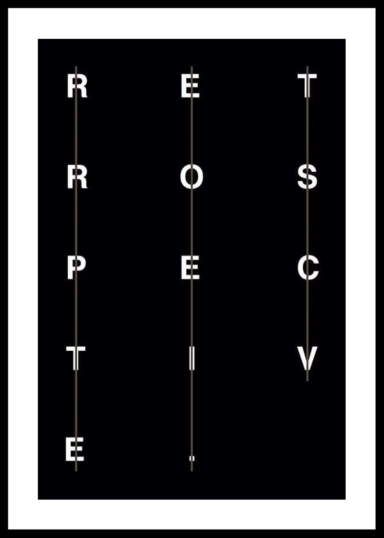 Texte graphique en blanc sur fond noir avec le mot rétrospective-12