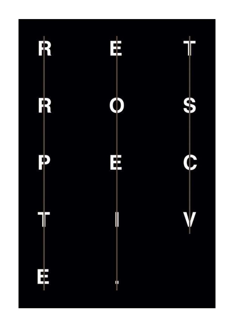 Texte graphique en blanc sur fond noir avec le mot rétrospective-12