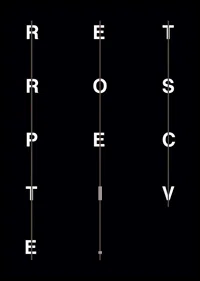 Grafisk text i vitt på svart bakgrund med ordet retrospective-6