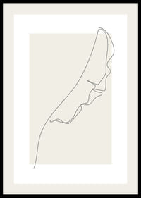 Enkel linjeteckning av bananblad mot beige bakgrund-2