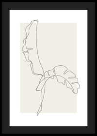 Linjeteckning av två bananblad mot beige bakgrund-4