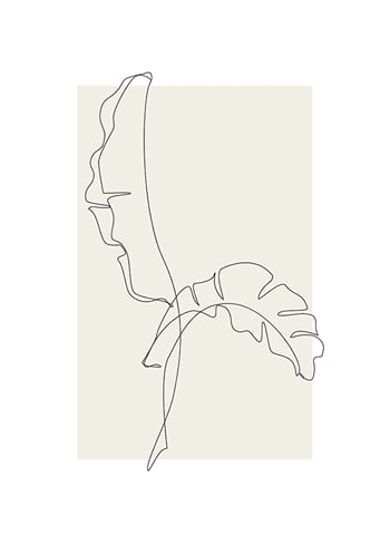 Plagát Banana Leaf Line Art No2