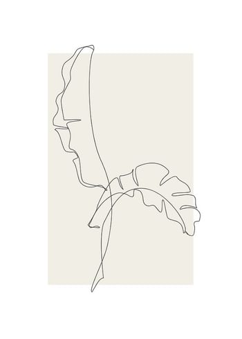 Plagát Banana Leaf Line Art No2