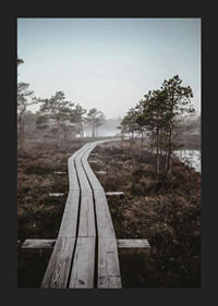 Photograph of wooden bridge in foggy swamp landscape outside Riga-5