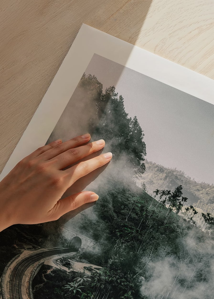 Photographic landscape with railway bridge in foggy jungle-12