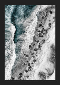 Lintuperspektiivistä kalliorantaa turkoosilla merivedellä-5