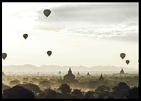 Photograph of hot air balloons over temples in Bagan, Myanmar-6
