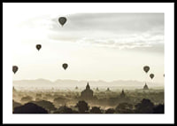 Photograph of hot air balloons over temples in Bagan, Myanmar-0