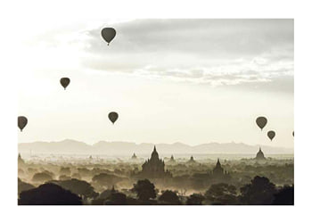 Poster Air Balloons Over Tempel