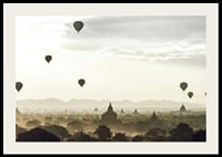 Photograph of hot air balloons over temples in Bagan, Myanmar-2