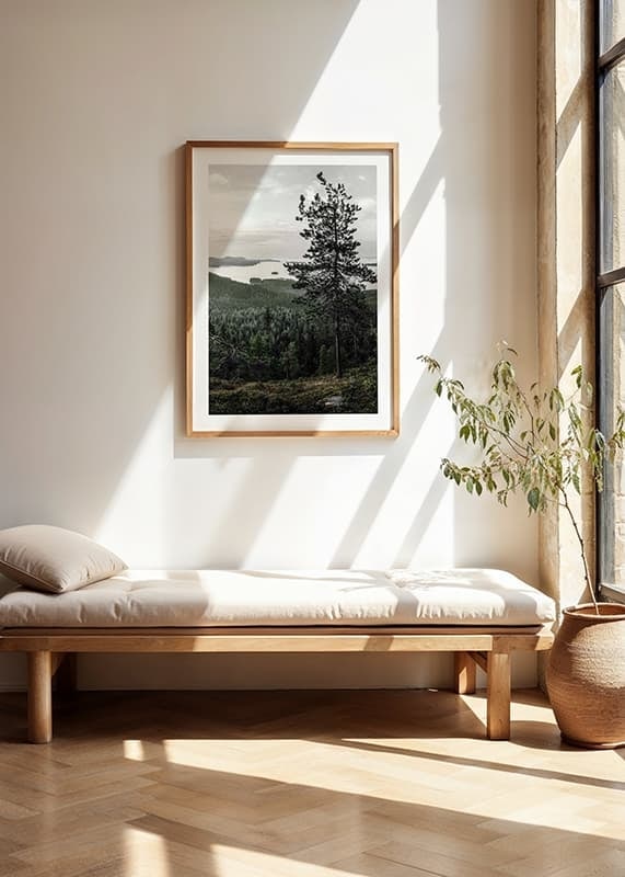 Fotografiskt landskap med tall, sjö och skog i Lieksa-12