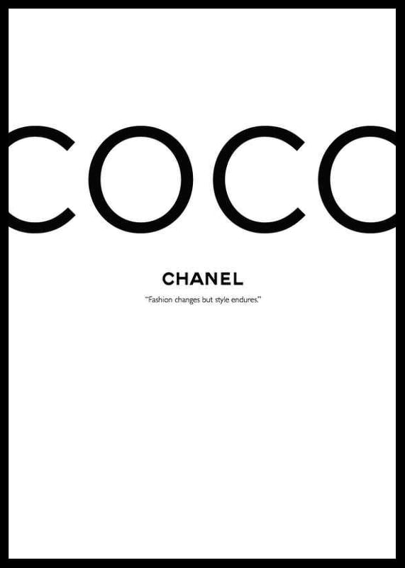 Minimalist text design with black COCO and Chanel quote-12