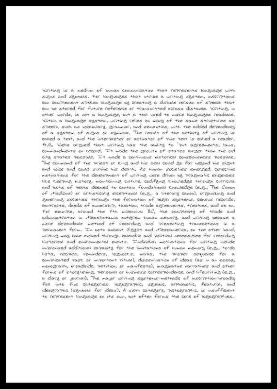 Handwritten black English text with a focus on the history of writing-12