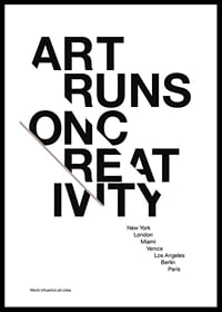 Graphic text poster in black and white with named art cities-0