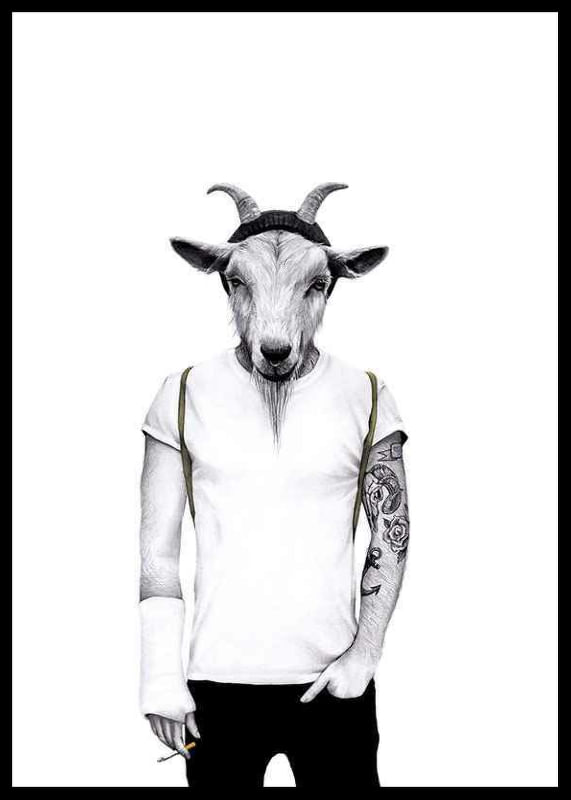 Poster Sanna Wieslander Hipster Goat