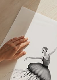 Black and white illustration of ballerina with jellyfish skirt by Sanna Wieslander-3