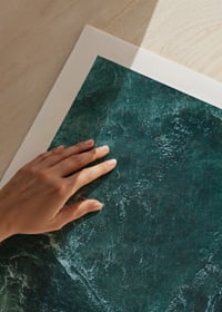 Aerial view of turquoise sea with white wave patterns and foam-9