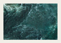Aerial view of turquoise sea with white wave patterns and foam-3