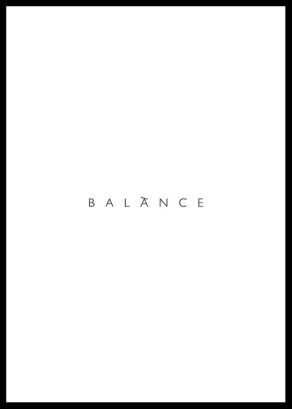Minimalistická textová ilustrácia so slovom BALANCE v čiernej farbe-12