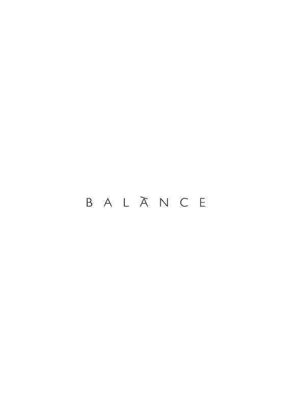 Minimalistická textová ilustrácia so slovom BALANCE v čiernej farbe-12