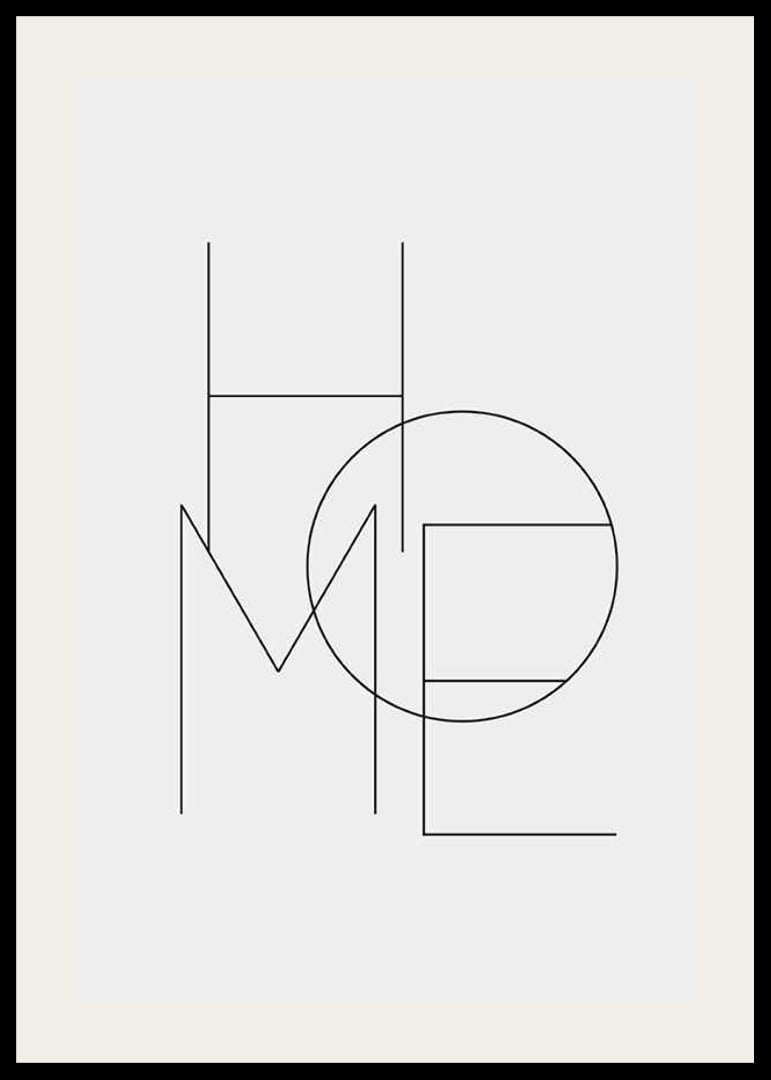 Minimalistinen typografia ohuilla mustilla viivoilla, vaaleanharmaalla taustalla-12