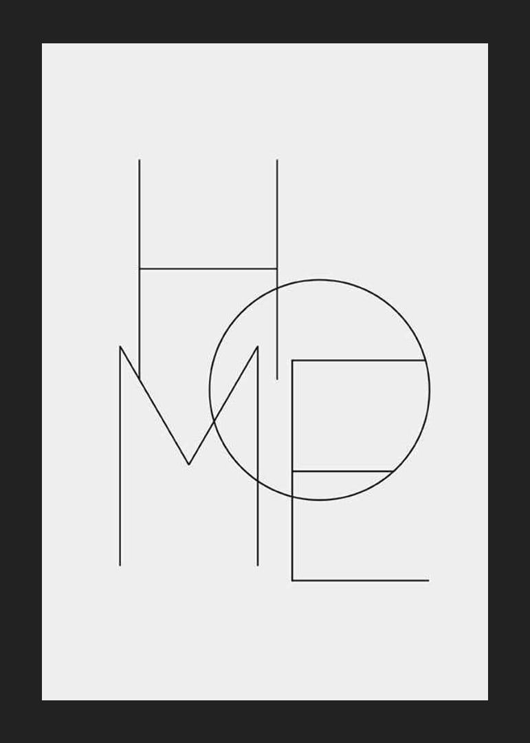 Minimalistinen typografia ohuilla mustilla viivoilla, vaaleanharmaalla taustalla-12