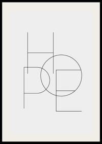 Minimalistický typografický dizajn so slovom HOPE v čiernych čiarach-2