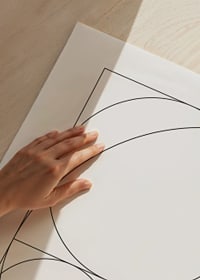 Black and white lines forming Fibonacci spiral and rectangles-3