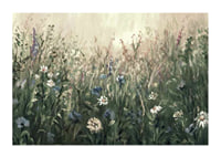 Watercolor of blooming summer meadow with green and beige tones-1