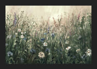 Akvarel kvitnúcej letnej lúky so zelenými a béžovými tónmi-5