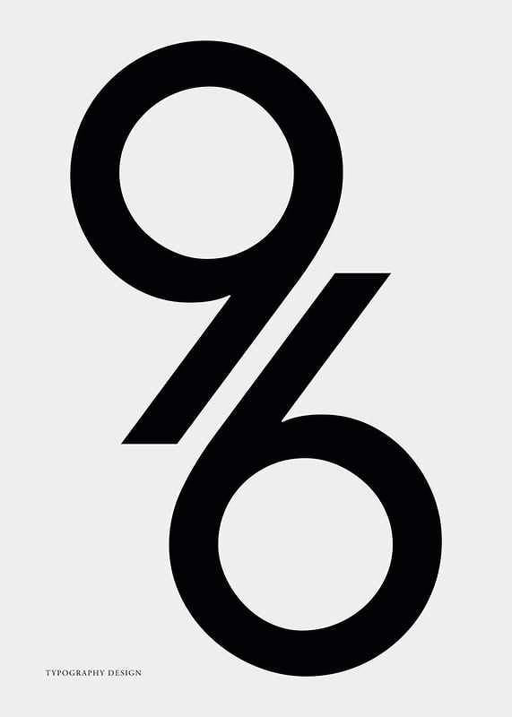 Graphic illustration of the number 96 in black on light gray-12
