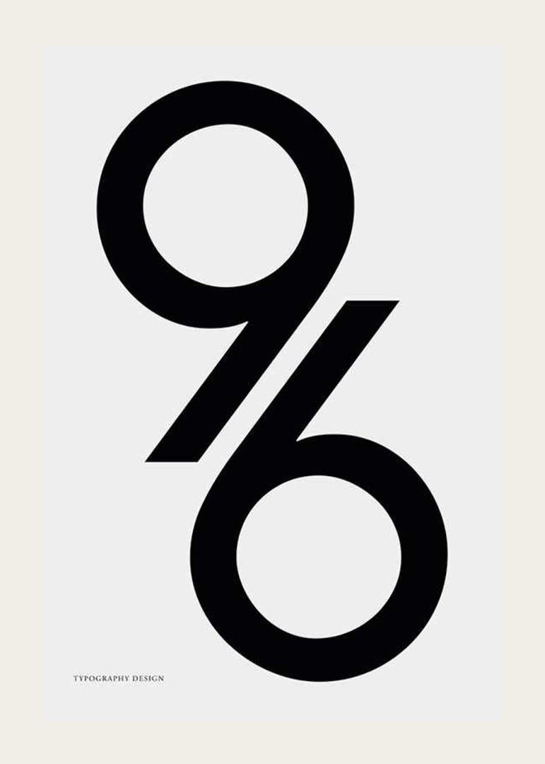Graphic illustration of the number 96 in black on light gray-12