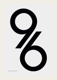 A 96-os szám grafikus ábrázolása fekete színnel világosszürke alapon-3