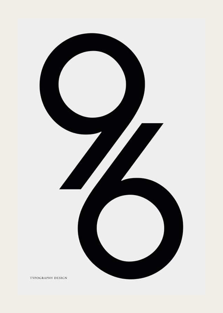 A 96-os szám grafikus ábrázolása fekete színnel világosszürke alapon-12