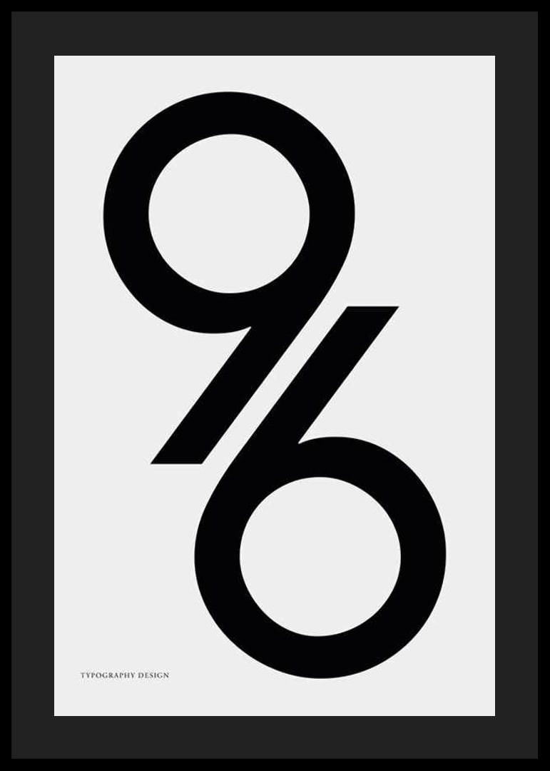 Graphic illustration of the number 96 in black on light gray-12