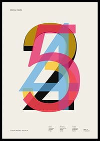 Graphic illustration of the numbers 2, 3, 4 and 5 in color-6