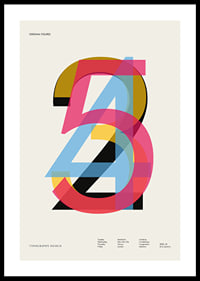 Graphic illustration of the numbers 2, 3, 4 and 5 in color-0