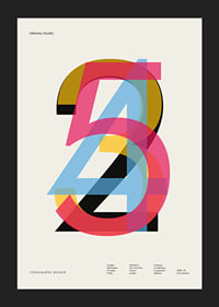 Graphic illustration of the numbers 2, 3, 4 and 5 in color-5