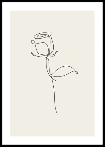 Poster Line Art Rose
