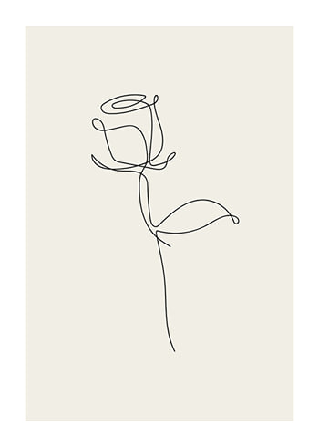 Poster Line Art Rose