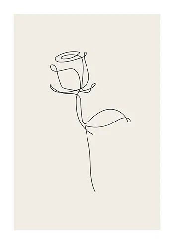 Poster Line Art Rose