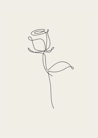 Minimalistisk line art-ros i svart på sandfärgad bakgrund-3