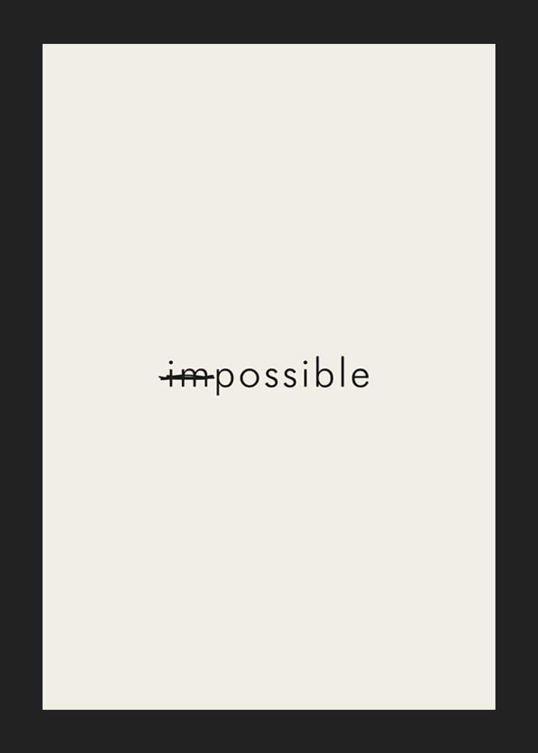 Minimalistische tekst met doorgestreepte 