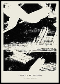 Abstract black brush strokes against sand-colored background-0
