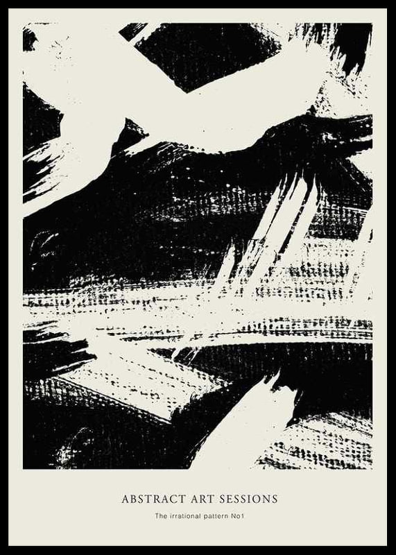 Abstract black brush strokes against sand-colored background-12